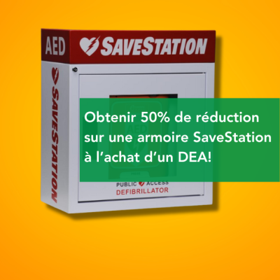 Obtenir 50% de réduction sur une armoire SaveStation à l’achat d’un DEA!