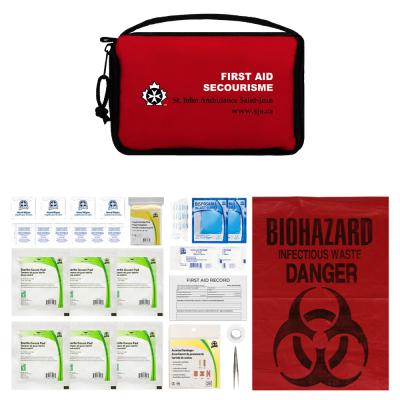 Padded Personal First Aid Kit - WorkSafeBC Compliant with contents displayed